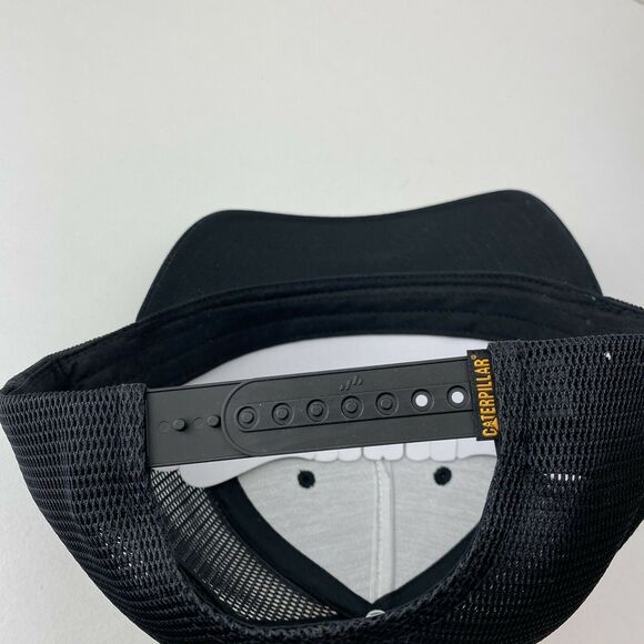 CAT Diesel Black Trucker Mesh Snapback Hat Yellow Vinyl HVY DTY Logo Heavy Duty - Picture 6 of 6